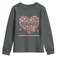 Endometrial Cancer Family Support Youth Sweatshirt I Wear Peach For My Mom