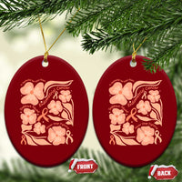 Endometrial Cancer Support Squad Floral Gift Ceramic Ornament In September We Wear Peach