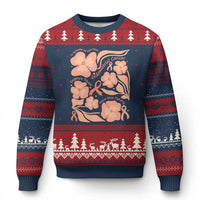 Endometrial Cancer Support Squad Floral Gift Ugly Christmas Sweater In September We Wear Peach