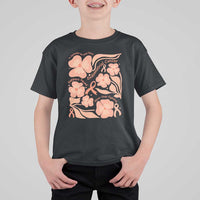 Endometrial Cancer Support Squad Floral Gift T Shirt For Kid In September We Wear Peach
