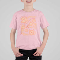 Endometrial Cancer Support Squad Floral Gift T Shirt For Kid In September We Wear Peach