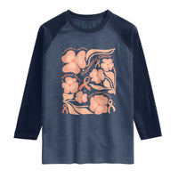 Endometrial Cancer Support Squad Floral Gift Raglan Shirt In September We Wear Peach