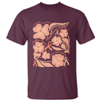 Endometrial Cancer Support Squad Floral Gift T Shirt In September We Wear Peach