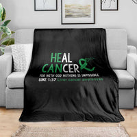 Heal Cancer Nothing Is Impossible With God Throw Blanket Liver Cancer Support Gift