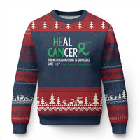 Heal Cancer Nothing Is Impossible With God Ugly Christmas Sweater Liver Cancer Support Gift