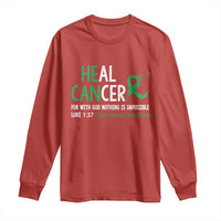 Heal Cancer Nothing Is Impossible With God Long Sleeve Shirt Liver Cancer Support Gift
