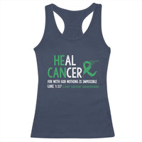 Heal Cancer Nothing Is Impossible With God Racerback Tank Top Liver Cancer Support Gift