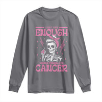 Funny Skeleton Breast Cancer Long Sleeve Shirt I Dont Have Enough Middle Fingers