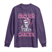 Funny Skeleton Breast Cancer Long Sleeve Shirt I Dont Have Enough Middle Fingers