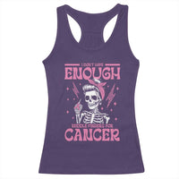 Funny Skeleton Breast Cancer Racerback Tank Top I Dont Have Enough Middle Fingers
