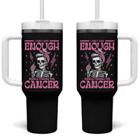 Funny Skeleton Breast Cancer Tumbler With Handle I Dont Have Enough Middle Fingers