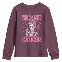 Funny Skeleton Breast Cancer Youth Sweatshirt I Dont Have Enough Middle Fingers