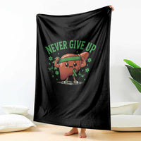Liver Cancer Awareness Transplant Support Throw Blanket Never Give Up Nurse Gift