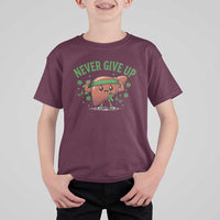 Liver Cancer Awareness Transplant Support T Shirt For Kid Never Give Up Nurse Gift