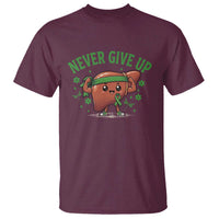 Liver Cancer Awareness Transplant Support T Shirt Never Give Up Nurse Gift
