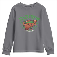 Liver Cancer Awareness Transplant Support Youth Sweatshirt Never Give Up Nurse Gift