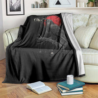 Horror Raven Throw Blanket F Caw F Gothic Blood Moon Halloween - Wonder Print Shop