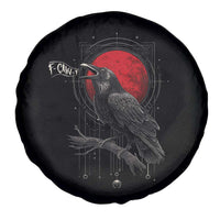 Horror Raven Spare Tire Cover F Caw F Gothic Blood Moon Halloween - Wonder Print Shop
