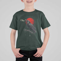 Horror Raven T Shirt For Kid F Caw F Gothic Blood Moon Halloween - Wonder Print Shop