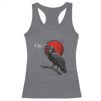 Horror Raven Racerback Tank Top F Caw F Gothic Blood Moon Halloween - Wonder Print Shop