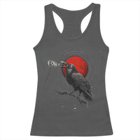 Horror Raven Racerback Tank Top F Caw F Gothic Blood Moon Halloween - Wonder Print Shop