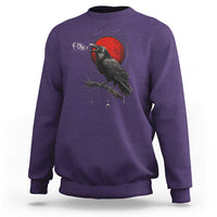 Horror Raven Sweatshirt F Caw F Gothic Blood Moon Halloween - Wonder Print Shop