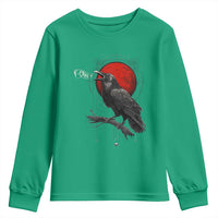 Horror Raven Youth Sweatshirt F Caw F Gothic Blood Moon Halloween - Wonder Print Shop