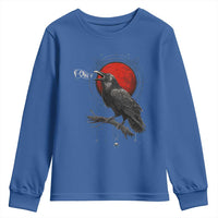 Horror Raven Youth Sweatshirt F Caw F Gothic Blood Moon Halloween - Wonder Print Shop