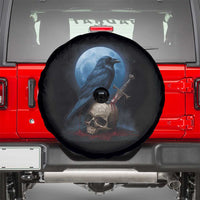 Horror Raven On Skull Spare Tire Cover Full Moon Gothic Art - Wonder Print Shop