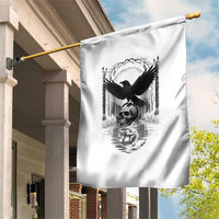 Gothic Raven On Skull With Full Moon Garden Flag - Wonder Print Shop