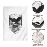 Gothic Raven On Skull With Full Moon Garden Flag - Wonder Print Shop