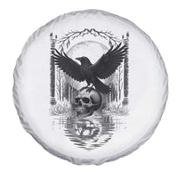Gothic Raven On Skull With Full Moon Spare Tire Cover - Wonder Print Shop