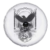 Gothic Raven On Skull With Full Moon Spare Tire Cover - Wonder Print Shop