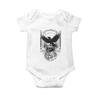 Gothic Raven On Skull With Full Moon Baby Onesie - Wonder Print Shop