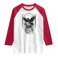Gothic Raven On Skull With Full Moon Raglan Shirt - Wonder Print Shop