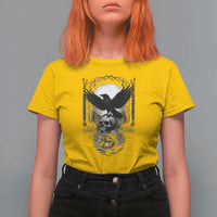 Gothic Raven On Skull With Full Moon T Shirt For Women - Wonder Print Shop