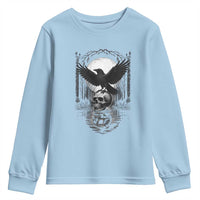 Gothic Raven On Skull With Full Moon Youth Sweatshirt - Wonder Print Shop