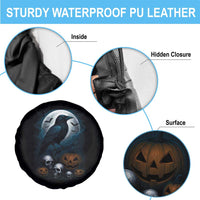 Halloween Gothic Raven Spare Tire Cover Full Moon Horror Art - Wonder Print Shop