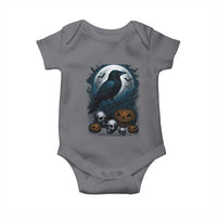 Halloween Gothic Raven Baby Onesie Full Moon Horror Art - Wonder Print Shop