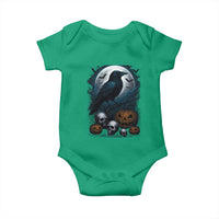 Halloween Gothic Raven Baby Onesie Full Moon Horror Art - Wonder Print Shop