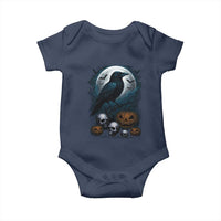 Halloween Gothic Raven Baby Onesie Full Moon Horror Art - Wonder Print Shop