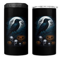 Halloween Gothic Raven 4 in 1 Can Cooler Tumbler Full Moon Horror Art