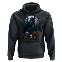 Halloween Gothic Raven Hoodie Full Moon Horror Art - Wonder Print Shop