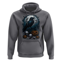 Halloween Gothic Raven Hoodie Full Moon Horror Art - Wonder Print Shop