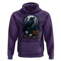 Halloween Gothic Raven Hoodie Full Moon Horror Art - Wonder Print Shop