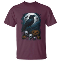 Halloween Gothic Raven T Shirt Full Moon Horror Art - Wonder Print Shop