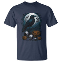 Halloween Gothic Raven T Shirt Full Moon Horror Art - Wonder Print Shop