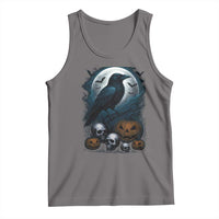 Halloween Gothic Raven Tank Top Full Moon Horror Art - Wonder Print Shop