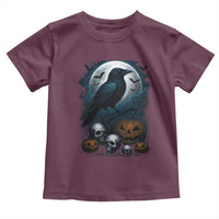 Halloween Gothic Raven Toddler T Shirt Full Moon Horror Art - Wonder Print Shop