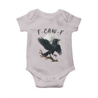 Funny Raven Bird Full Moon Art F Caw F Joke Baby Onesie - Wonder Print Shop